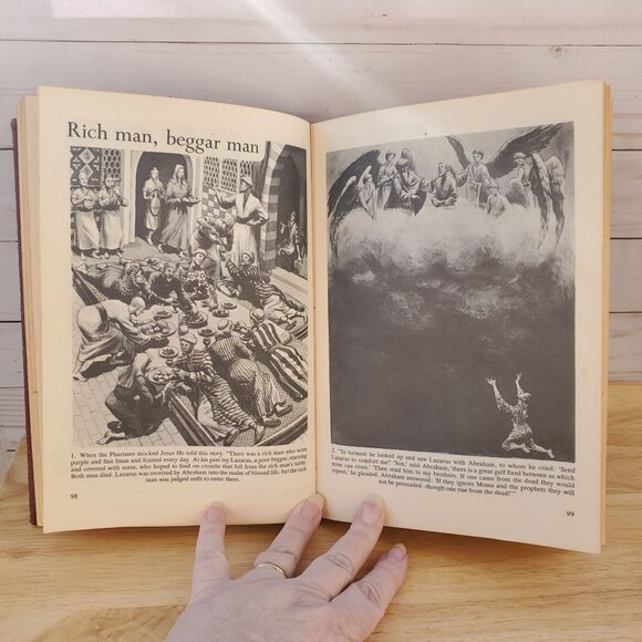 The Bible In Pictures Hardcover Greystone Press 1956 Ed. Illustrated Religious - Picture 16 of 16